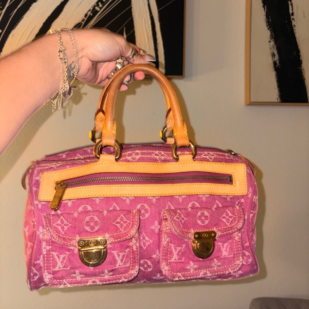 Louis Vuitton neo speedy pink denim